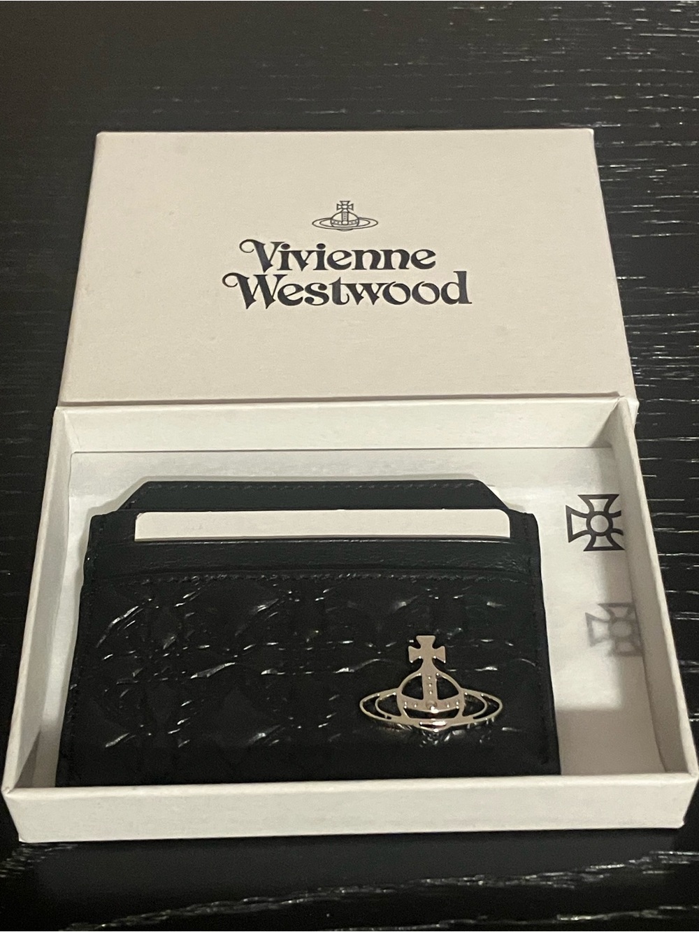 Vivienne Westwood Black Embossed Orb Card Holder